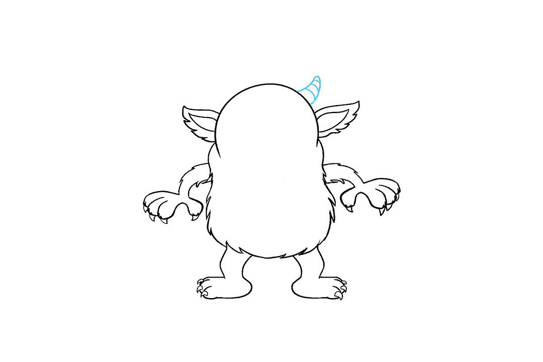 如何画卡通怪兽简笔画-图15