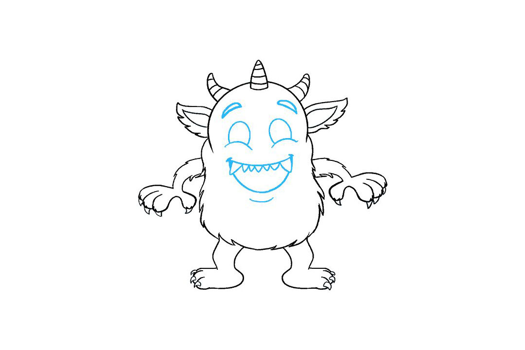 如何画卡通怪兽简笔画-图18