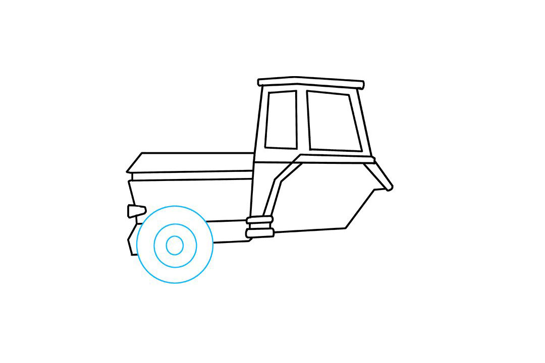 如何画拖拉机简笔画-图7