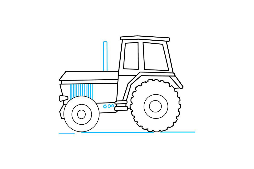 如何画拖拉机简笔画-图9