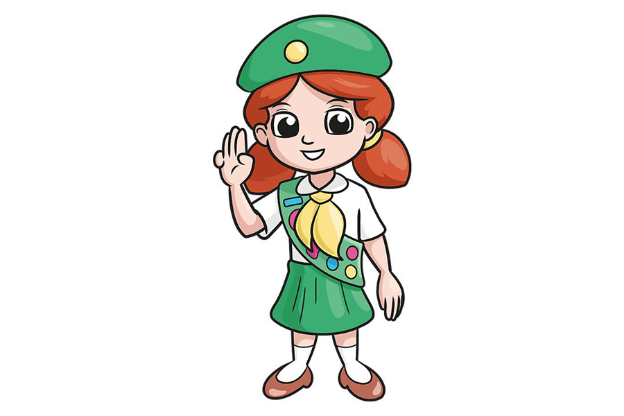 如何画女童子军