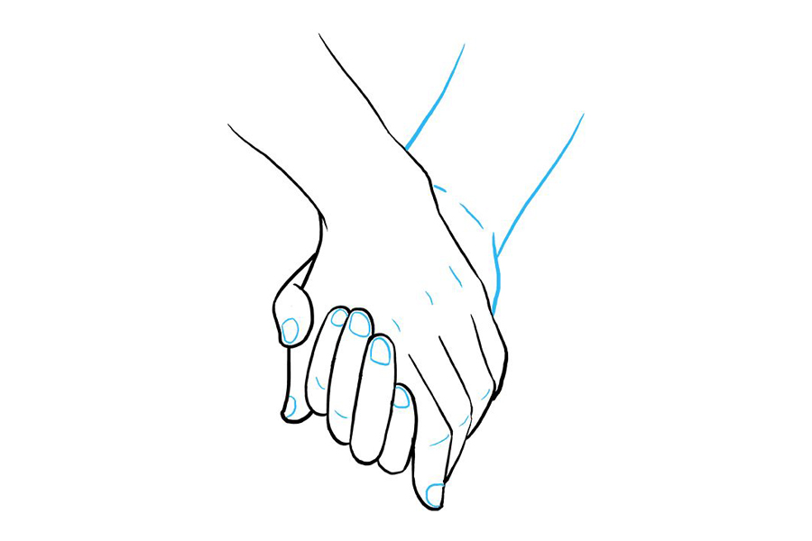 如何画牵手-图9