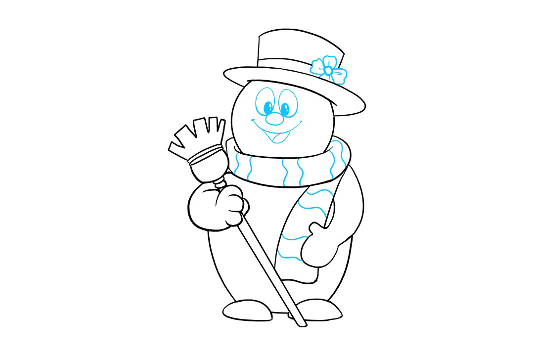 圣诞雪人怎么画-图9