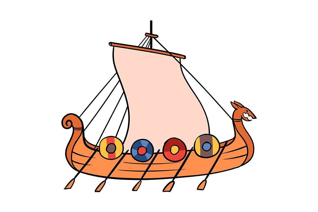 如何画海盗船简笔画