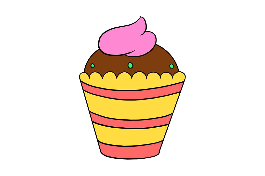 如何画纸杯蛋糕简笔画