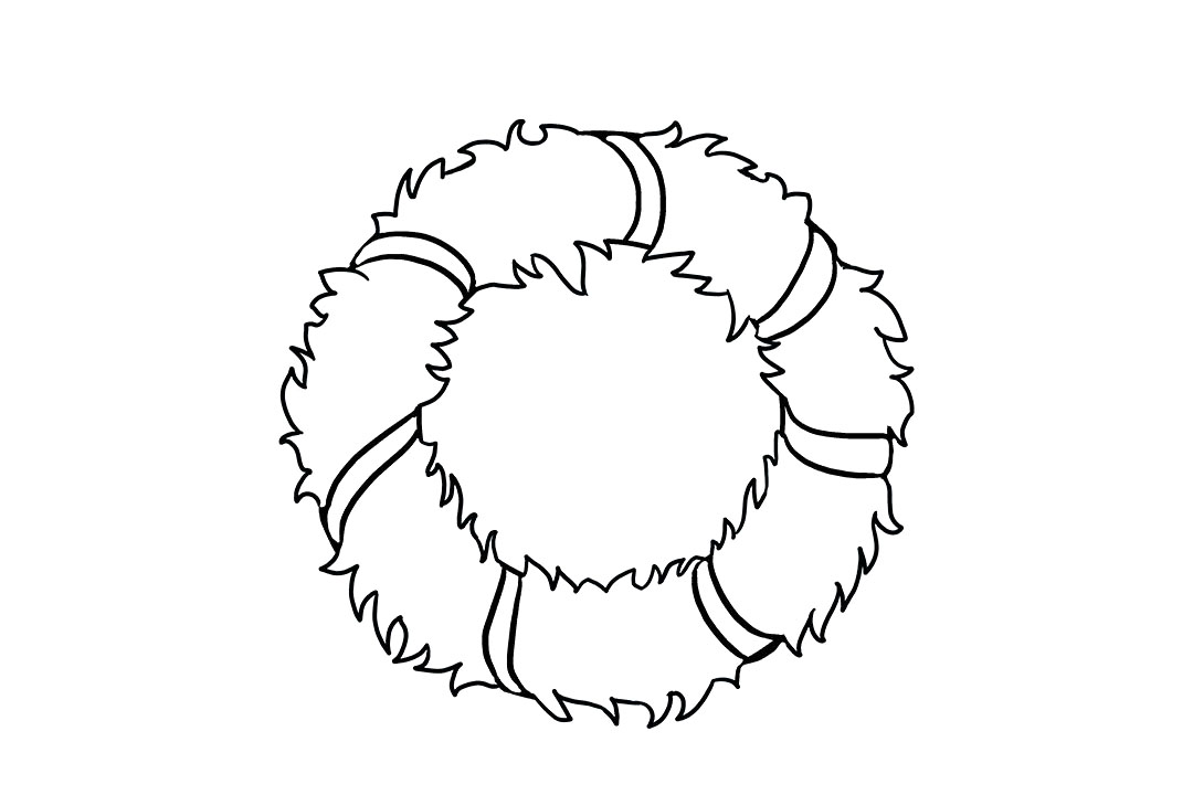 圣诞花环怎么画-图5