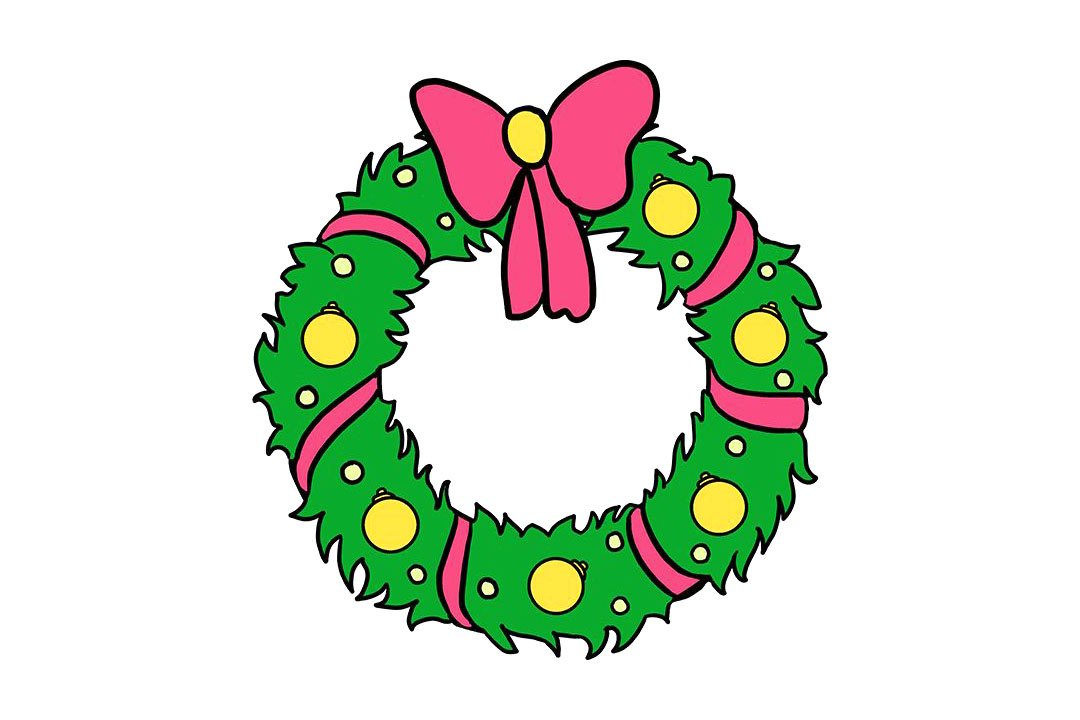 圣诞花环怎么画