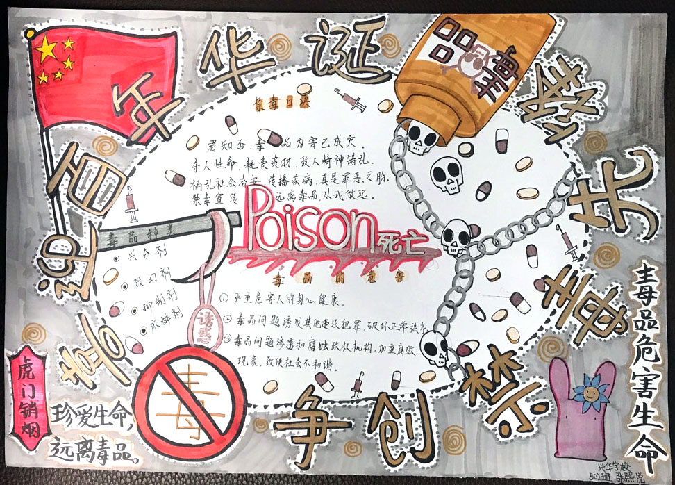 争做禁毒先锋手抄报图片-图2