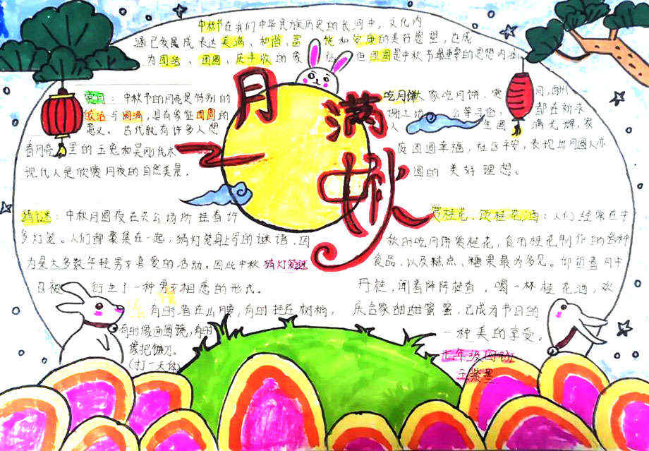 “我们的节日—中秋”主题手抄报-图8