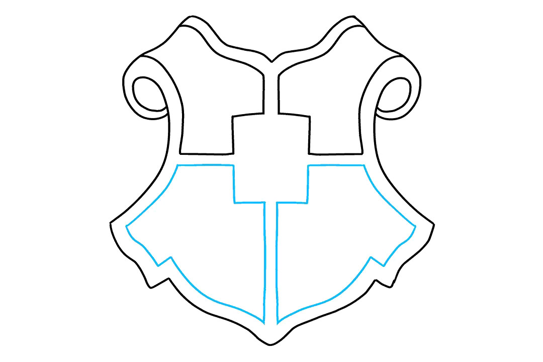 如何画霍格沃茨盾徽-图4