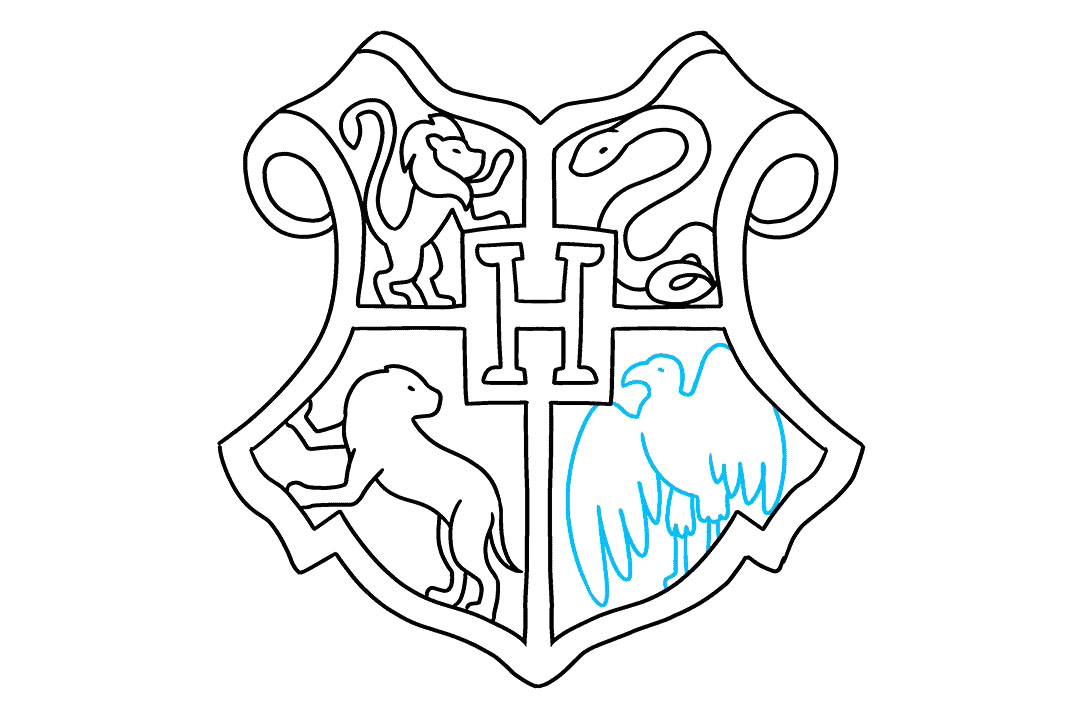 如何画霍格沃茨盾徽-图9