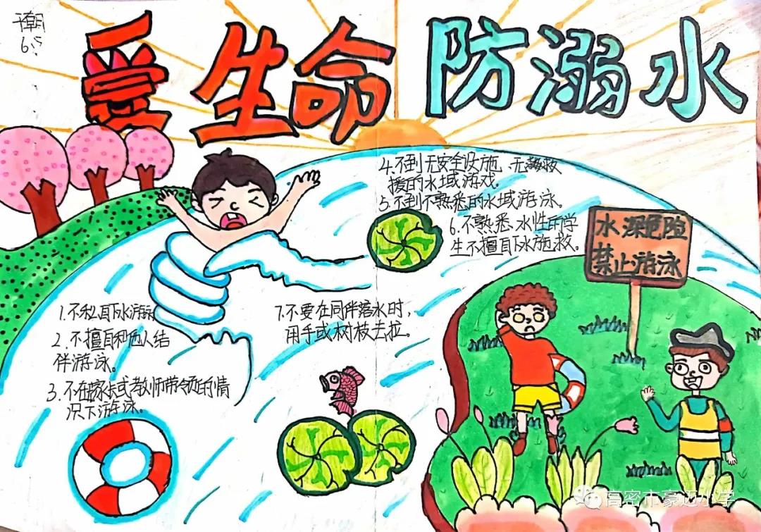 5年级珍爱生命远离溺水手抄报绘画-图4