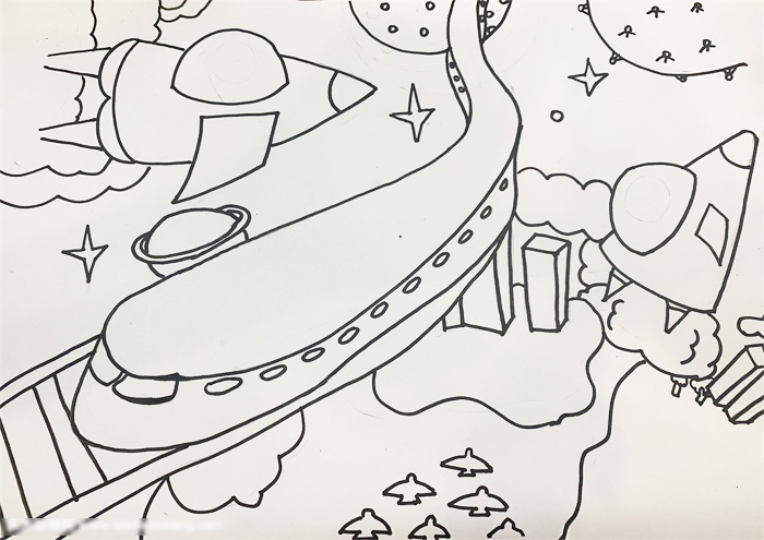 同心共筑中国梦儿童画教程-图2