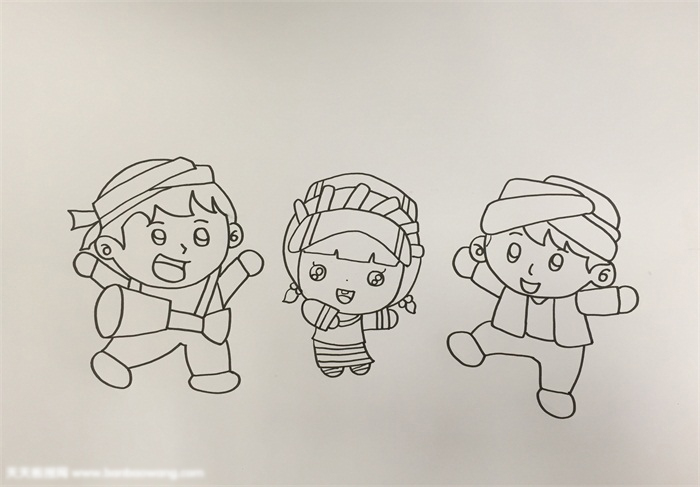 民族团结一家亲的儿童画-图1