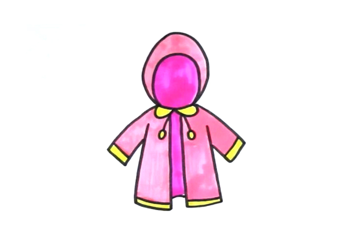 漂亮的儿童雨衣怎么画
