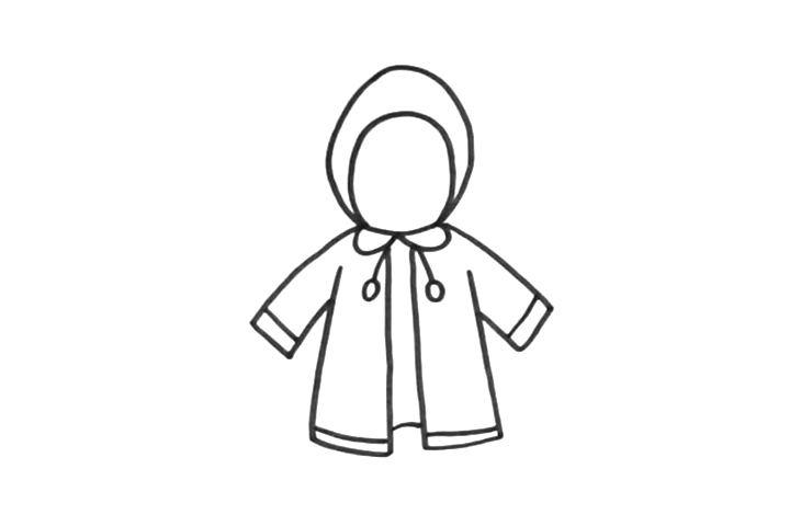 漂亮的儿童雨衣怎么画-图3
