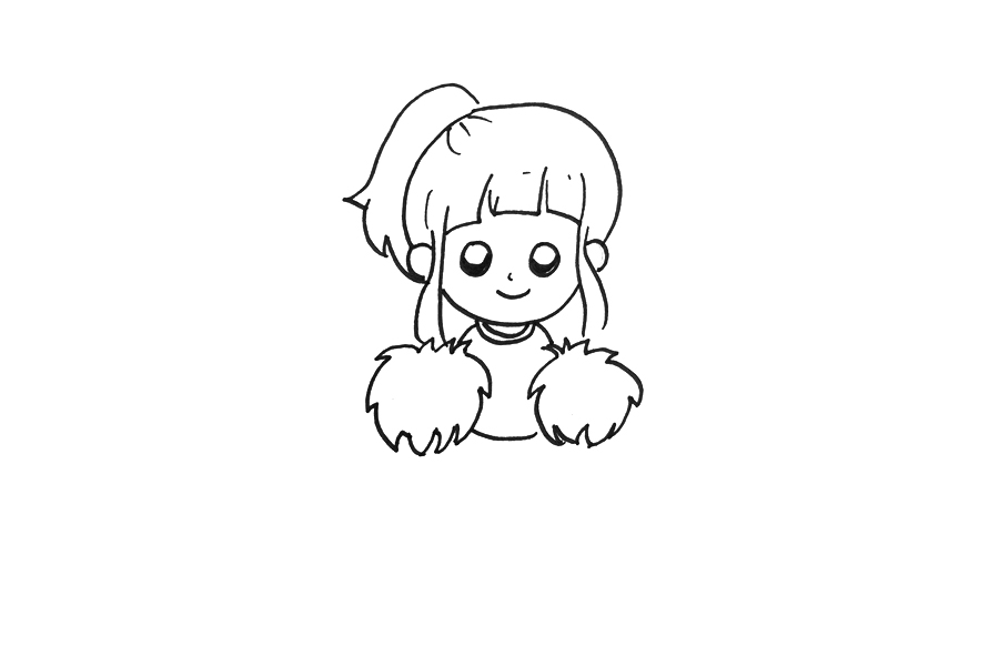 啦啦队小女孩怎么画-图2