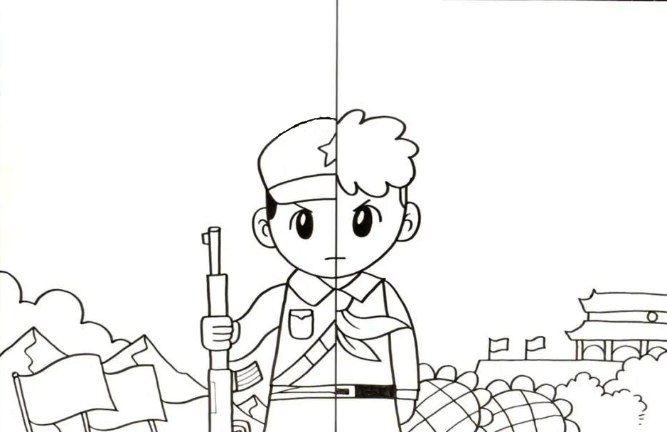 2021年八一建军节手抄报教程-图3