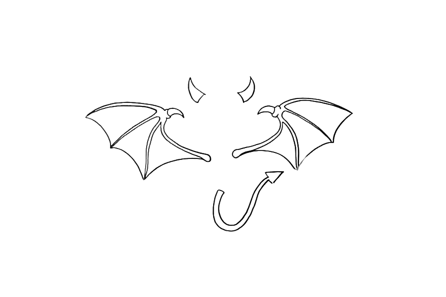 恶魔翅膀怎么画-图3