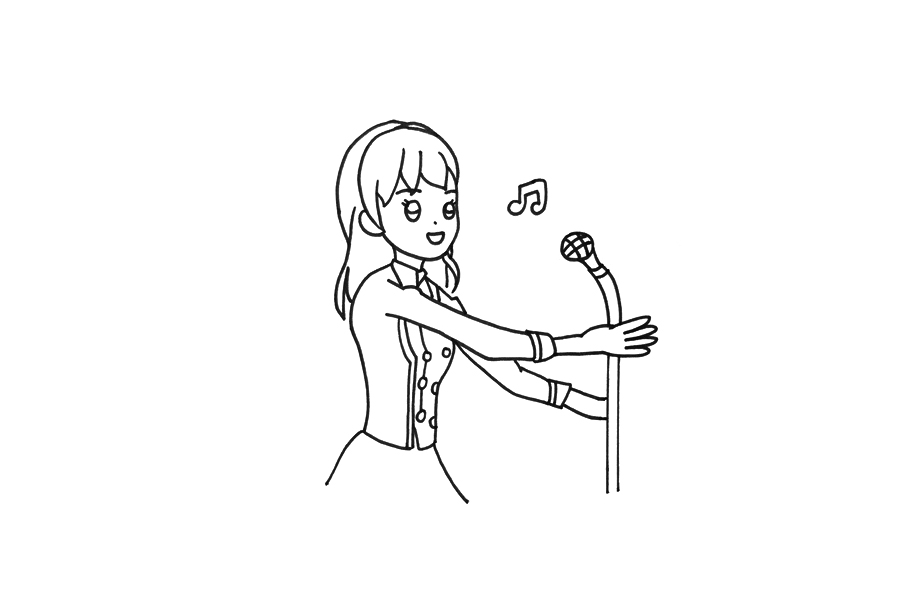 唱歌的小女孩怎么画-图3