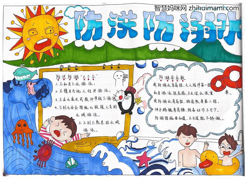 预防溺水珍爱生命手抄报-图2