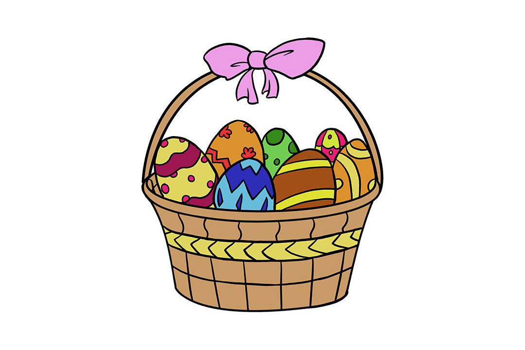 复活节彩蛋篮子怎么画