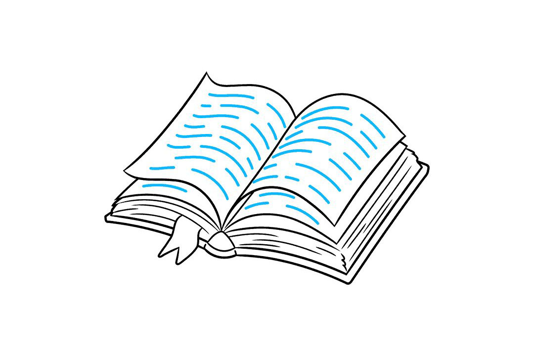 一本打开的书怎么画-图9