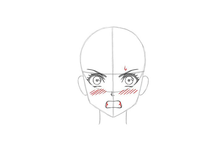 画短发女孩漫画-生气表情的画法-图11