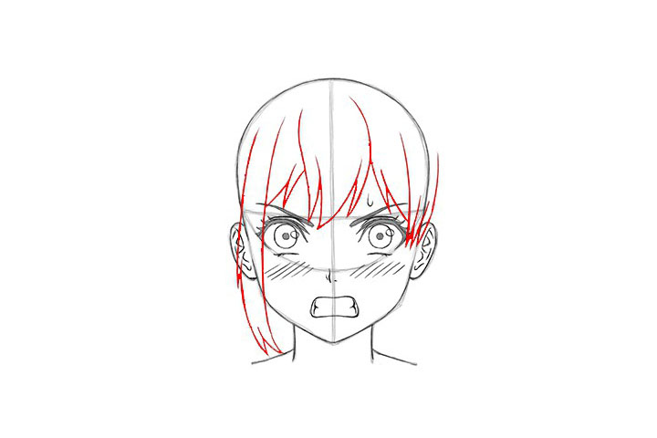 画短发女孩漫画-生气表情的画法-图14