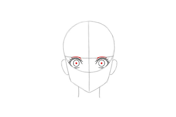 短发女孩惊讶表情的画法-图8