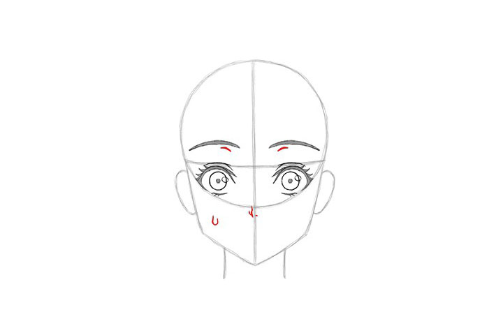 短发女孩惊讶表情的画法-图10