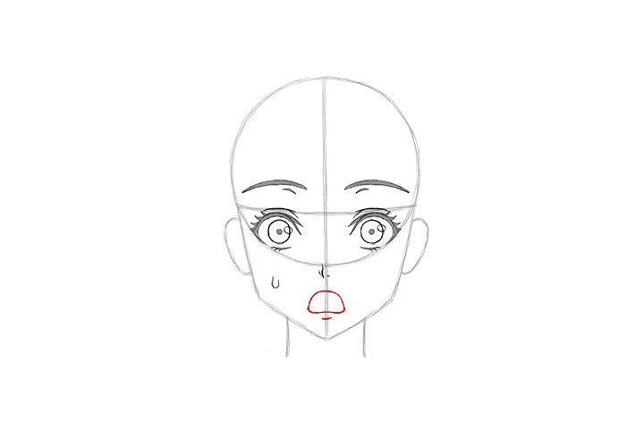 短发女孩惊讶表情的画法-图11