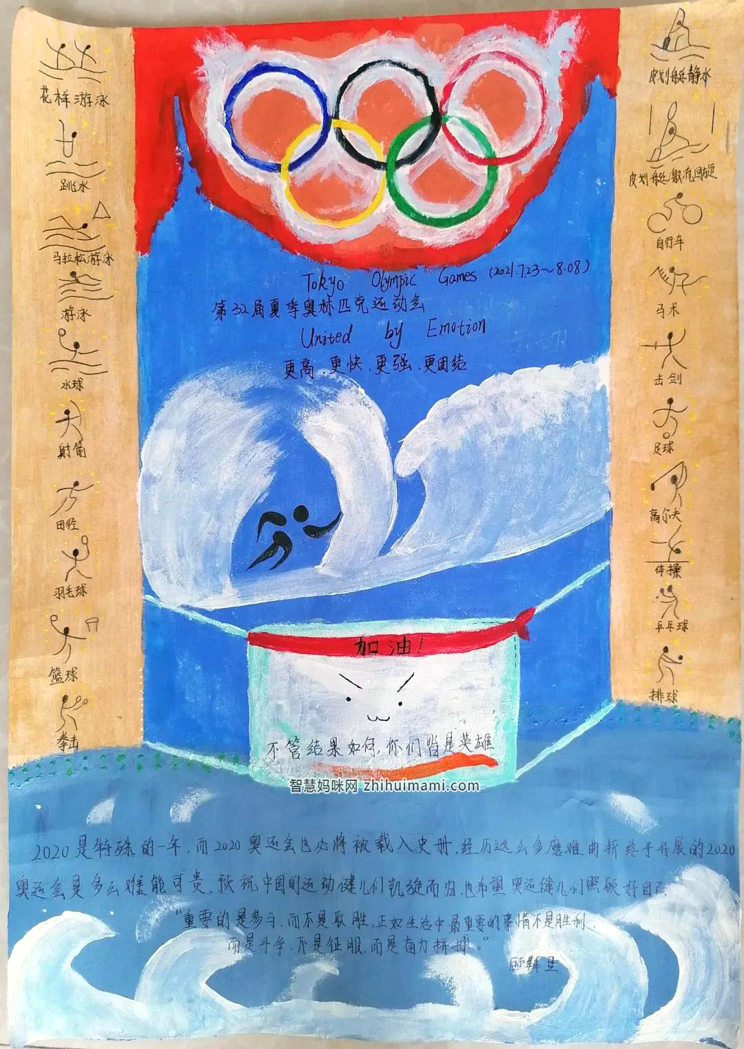 2021奥运手抄报作品（A3竖版）-图1