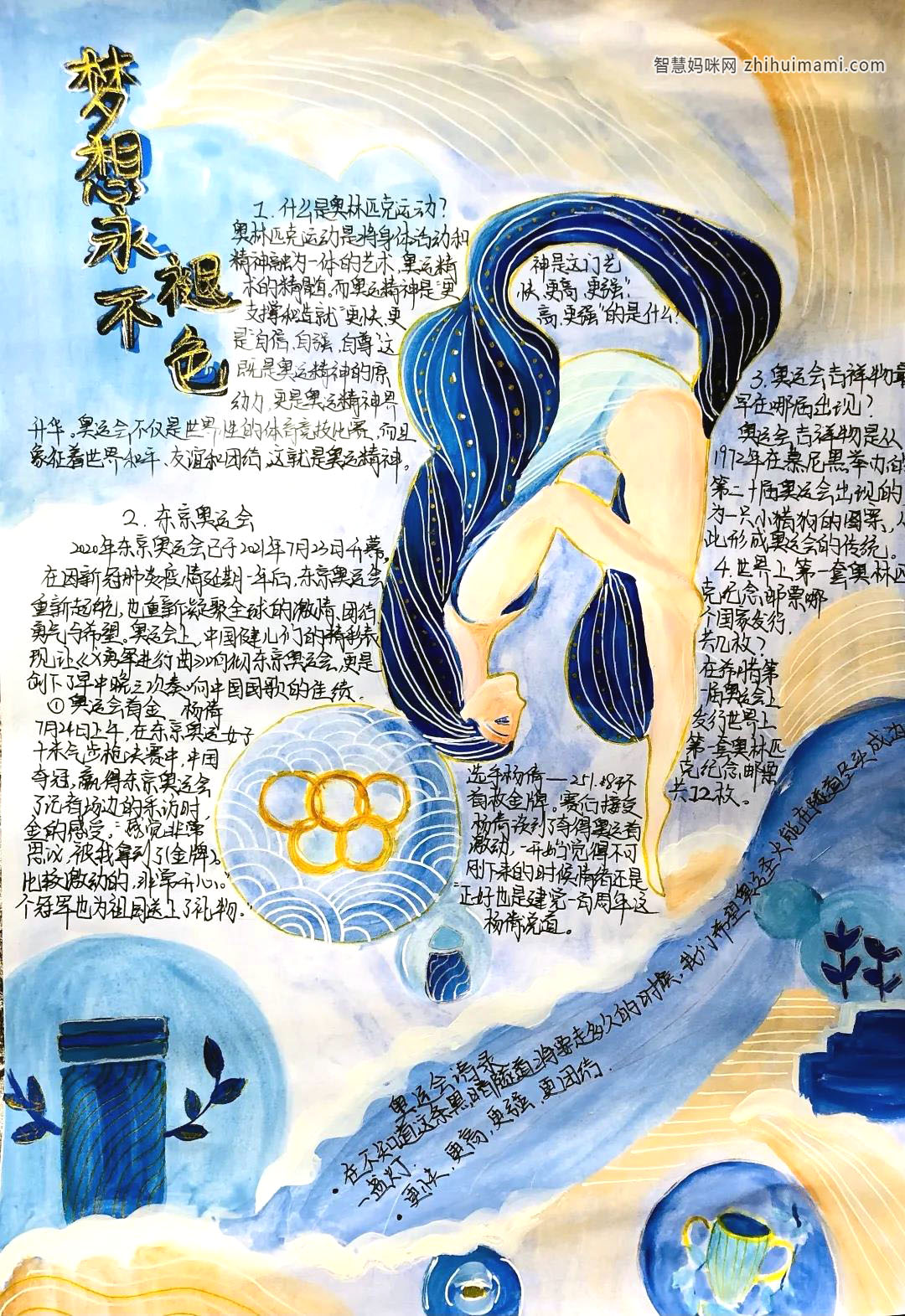 2021奥运手抄报作品（A3竖版）-图2