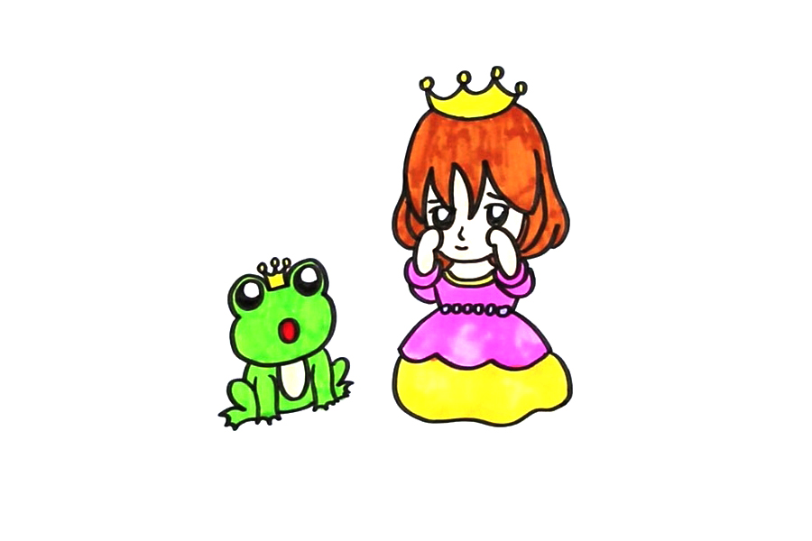 公主与青蛙王子怎么画