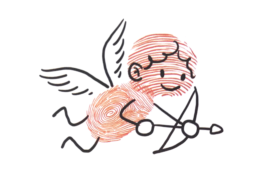 简单又好玩的亲子绘画 丘比特手指画画法