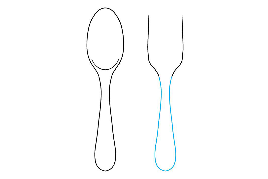 如何画勺子和叉子-图5
