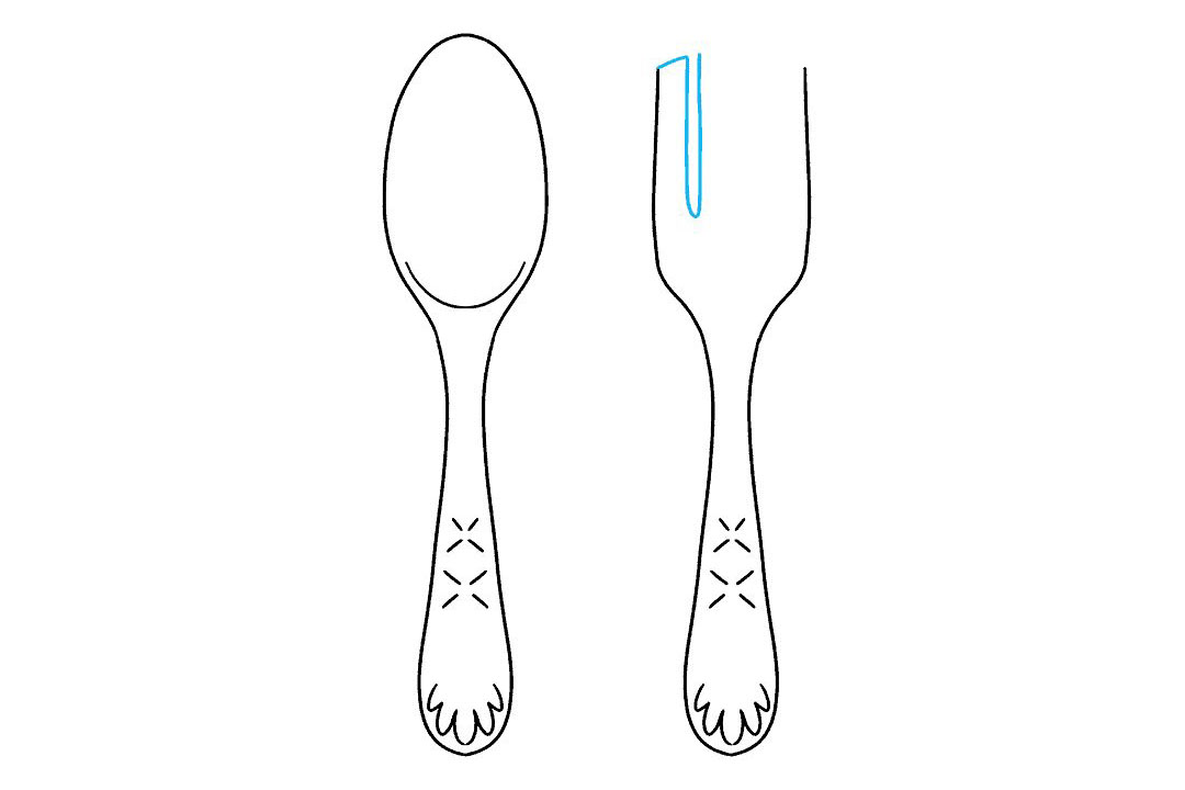 如何画勺子和叉子-图7