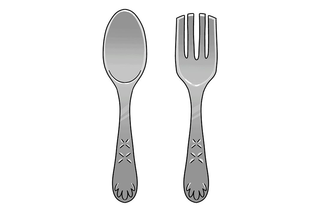 如何画勺子和叉子