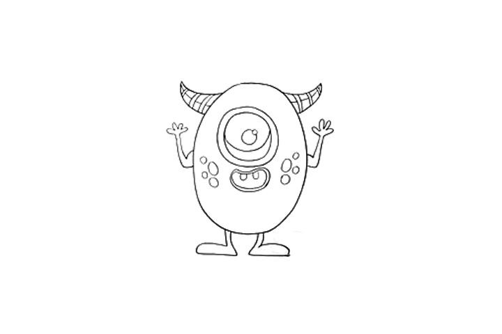 简单可爱的怪兽怎么画-图2