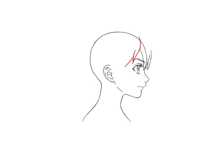 如何画短发漫画女孩（侧视图）-图2