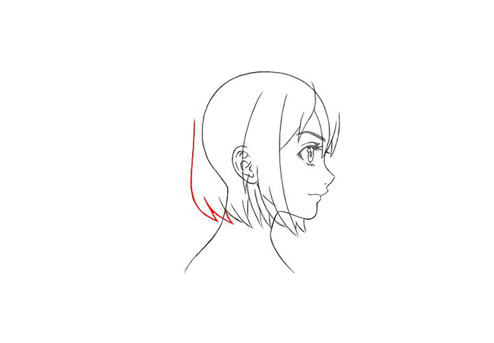 如何画短发漫画女孩（侧视图）-图6