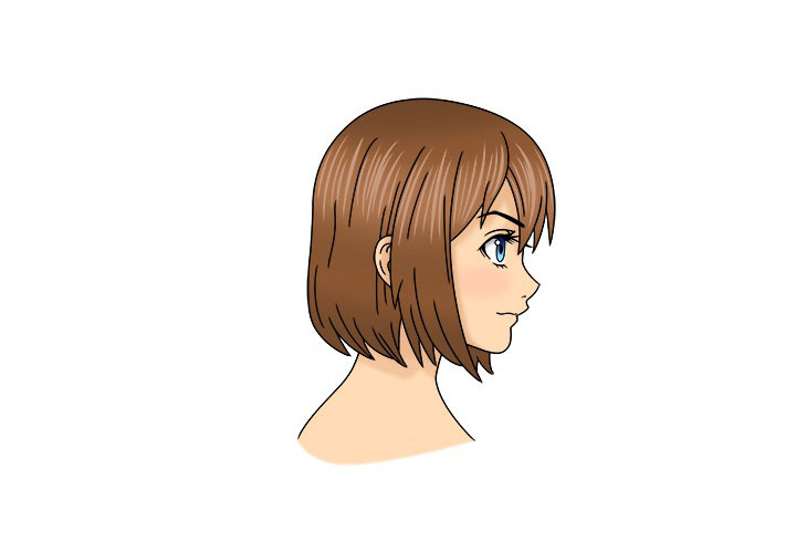 如何画短发漫画女孩(侧视图)