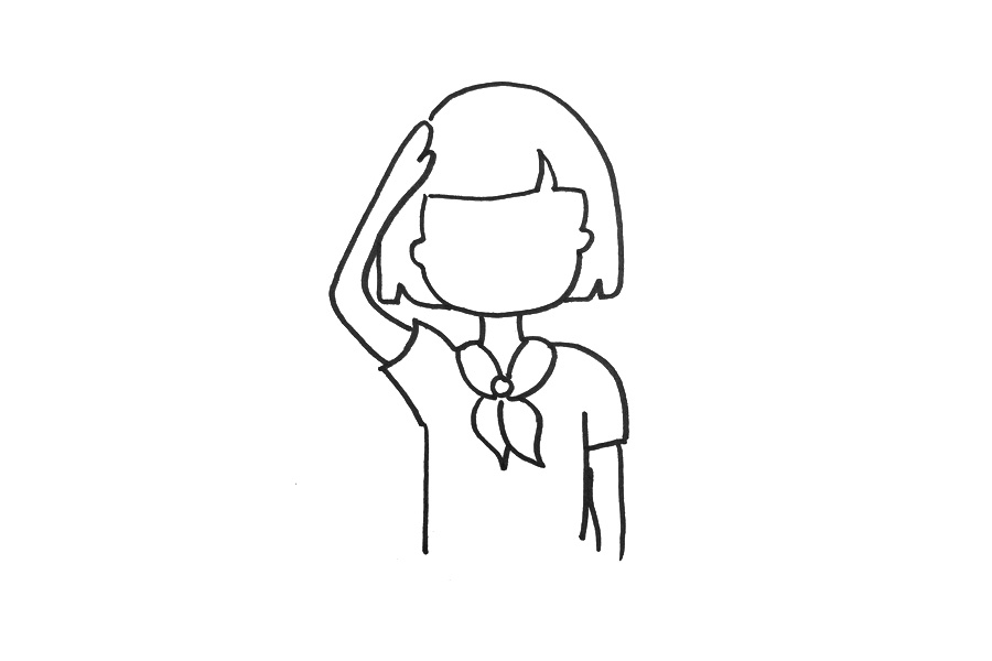 少先队员敬礼怎么画-图3