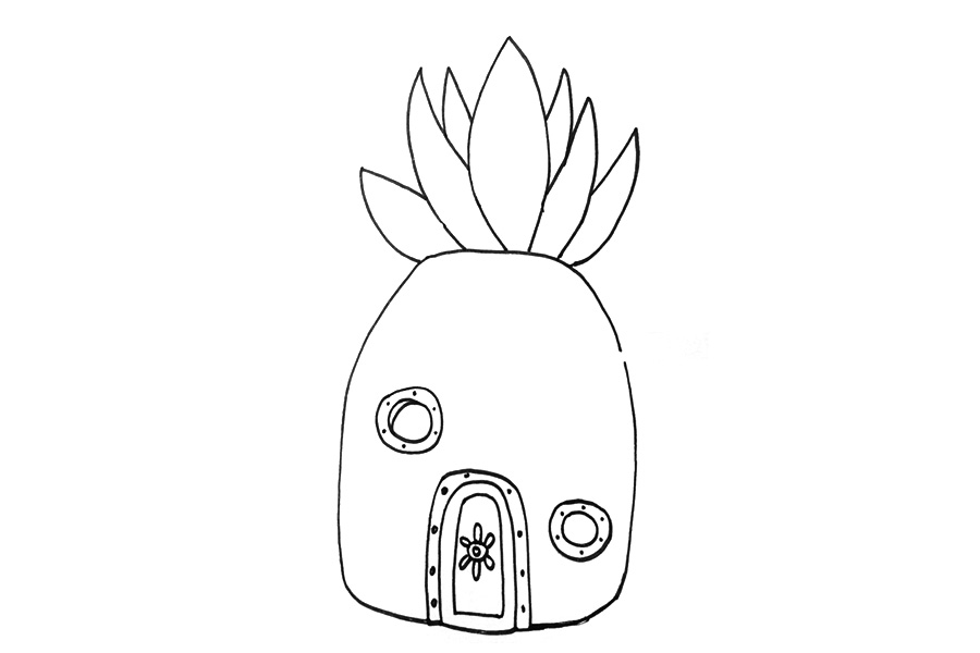 海绵宝宝菠萝屋怎么画-图4