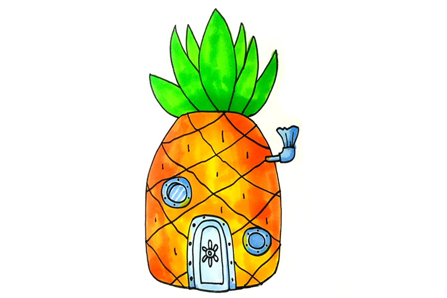 海绵宝宝菠萝屋简笔画