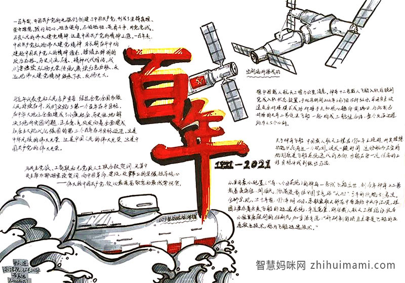 初中建党百年手抄报一等奖作品-图2