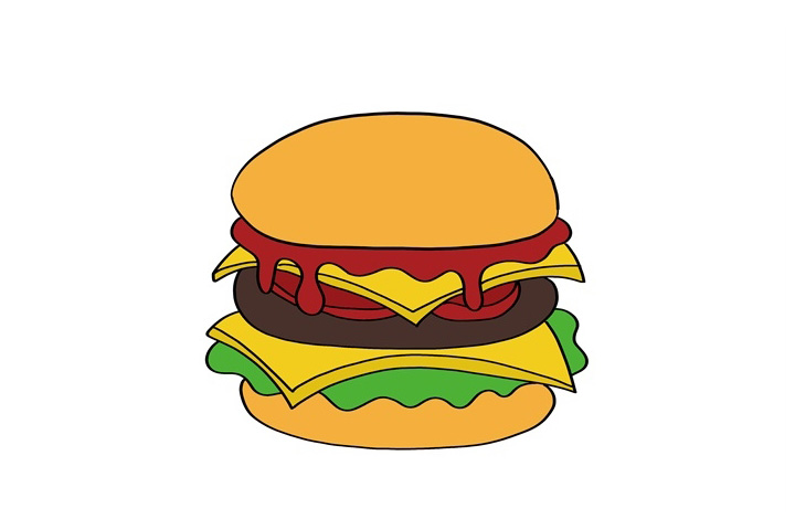 汉堡怎么画
