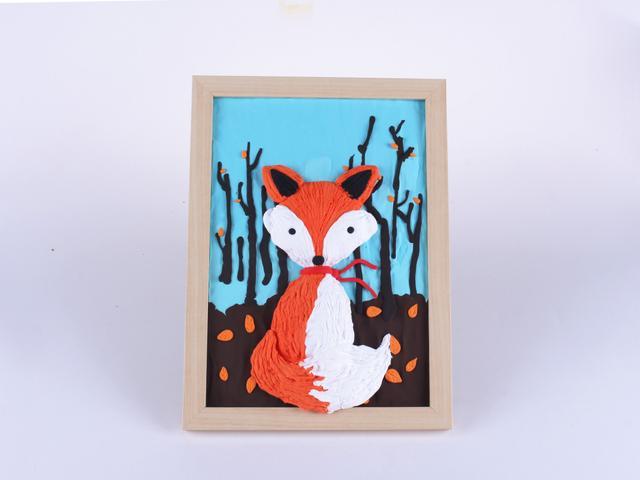 漂亮的狐狸粘土画做法教程