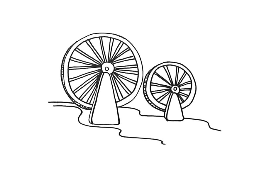 漂亮的水车风景怎么画-图3